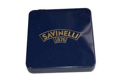 चीन उभरा ढक्कन के साथ Savinelli सिगार डब्बे 91 × 86 × 12mm, ठोस नीले रंग के बाहर आपूर्तिकर्ता